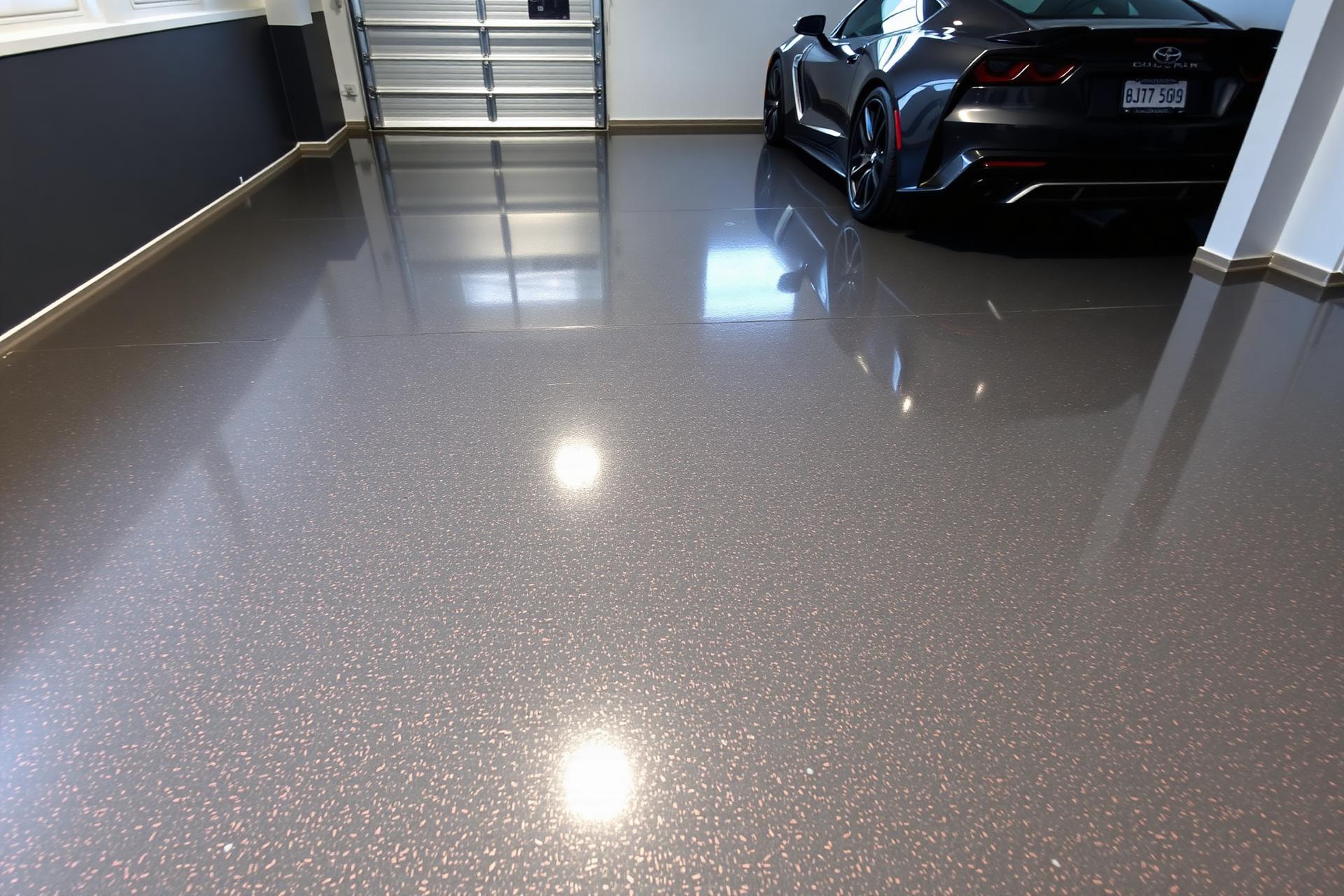 Finished metallic epoxy garage floor